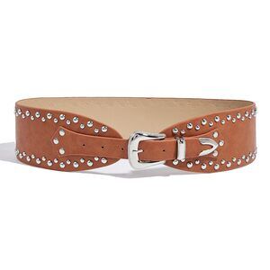 Women's Wide Corset Waist Belt Fashion Silver Studs Waistband Renaissance🌺